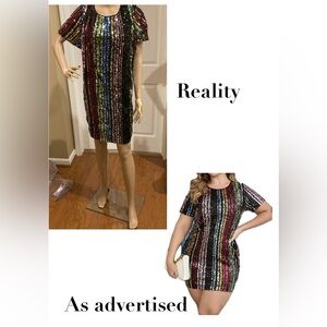 NWOT Plus Size Women's Colorful Stripe Pattern Sequined Short Sleeve 
4XL (20)